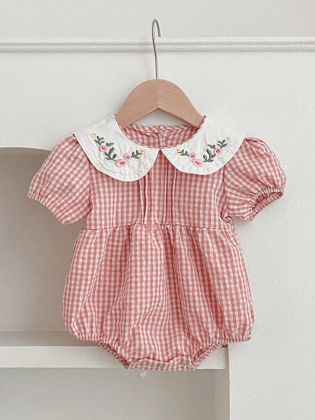 Body para Bebê Menina Rosa bordado Lavanda