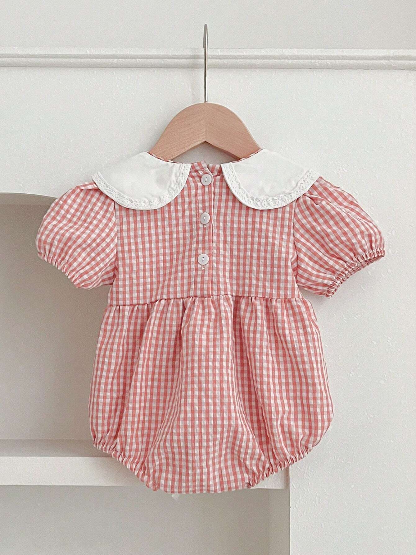 Body para Bebê Menina Rosa bordado Lavanda