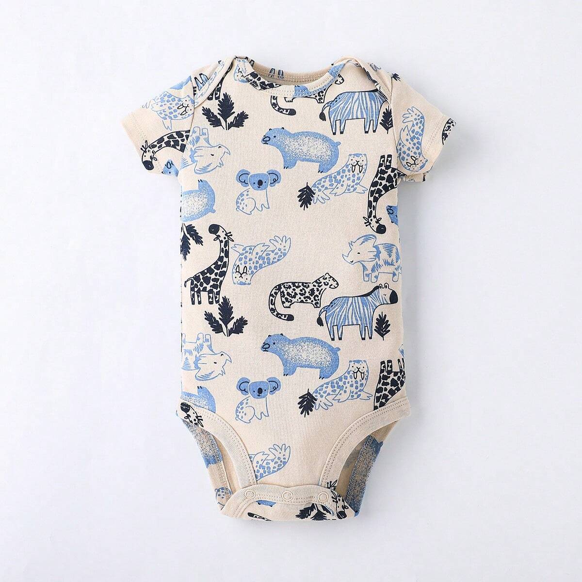 Kit body bebê 5 peças ZOO multicor