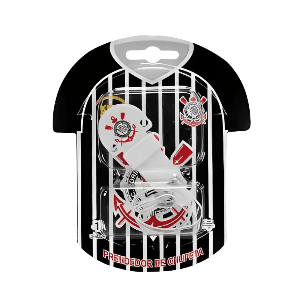 Kit infantil Corinthians (Chupeta Tam 2 - Prendedor - Mamadeira 260ml - Pente/escova)