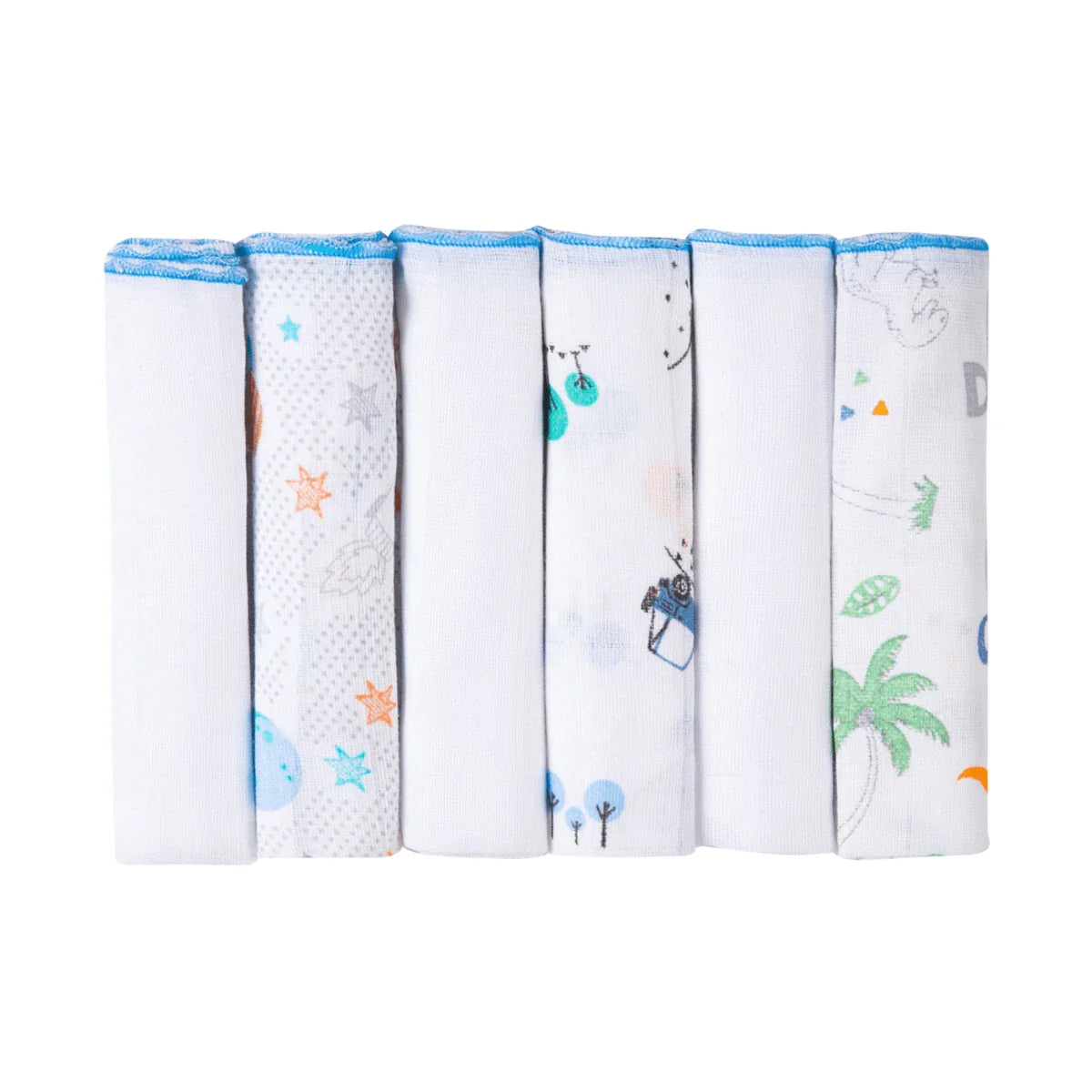 Kit Enxoval 15 Peças 6 Paninhos 5 Fraldas 1 Toalha 3 Cueiros