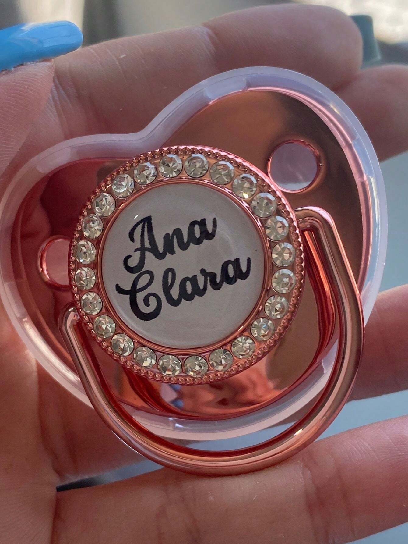 Chupeta personalizada com nome para meninas Rose Gold