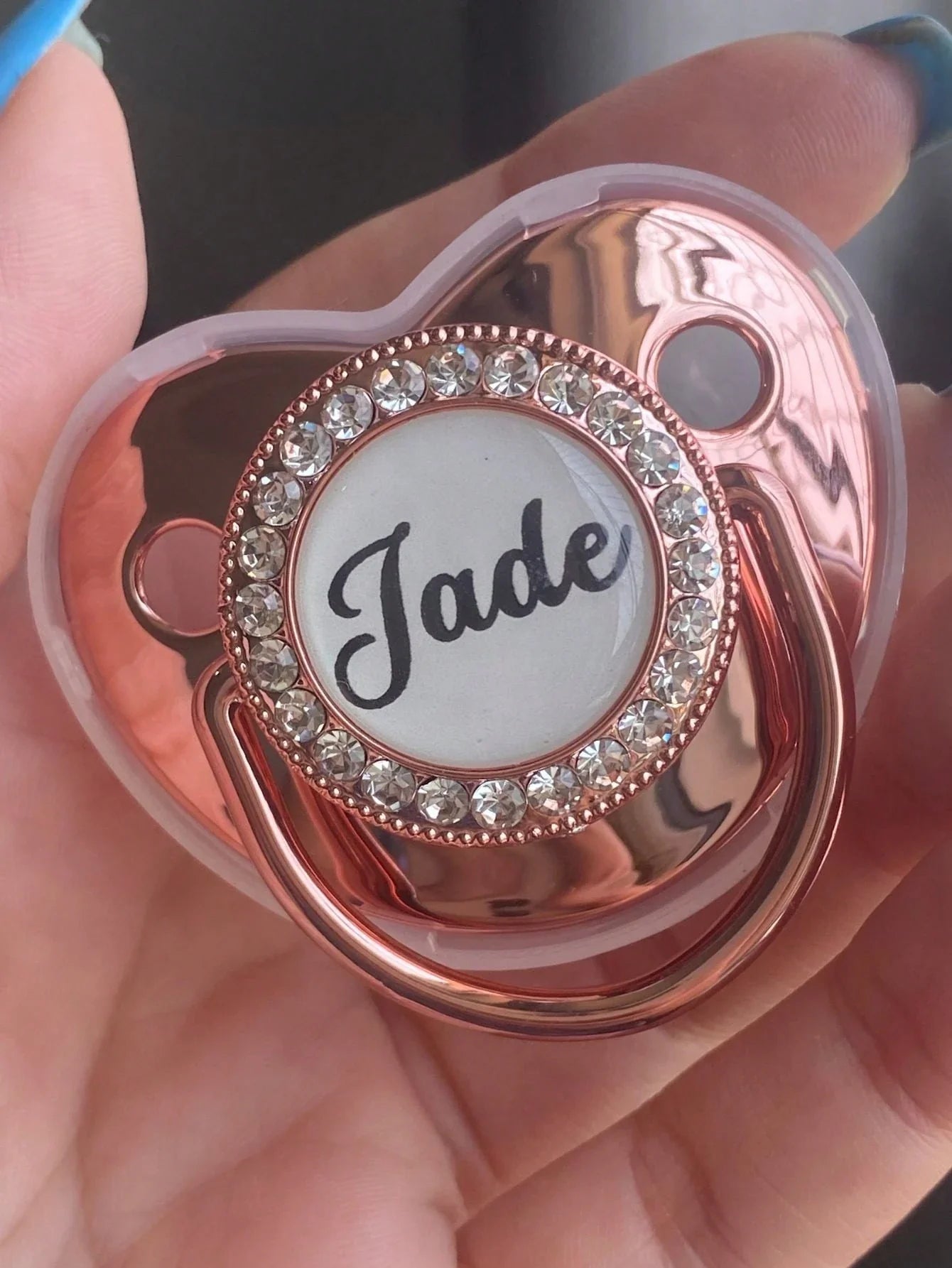 Chupeta personalizada com nome para meninas Rose Gold