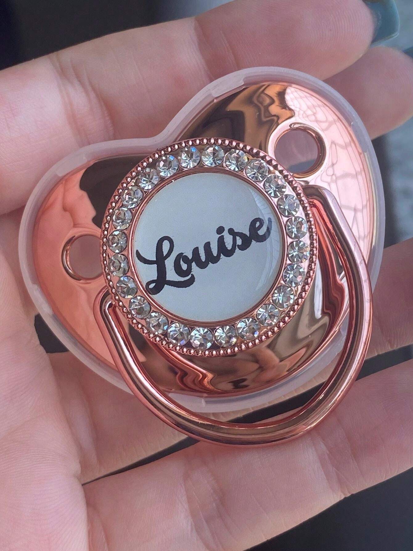 Chupeta personalizada com nome para meninas Rose Gold