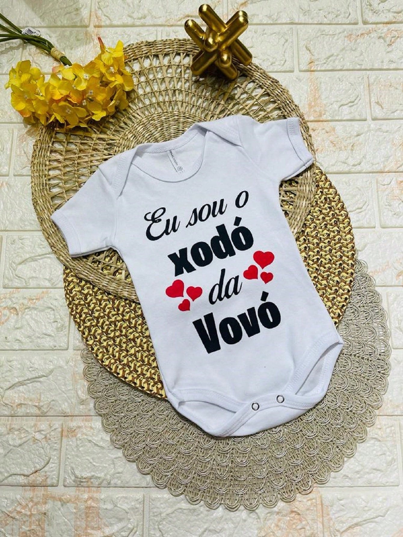 Body Mesversario De Algodão Xodó Da Vovó