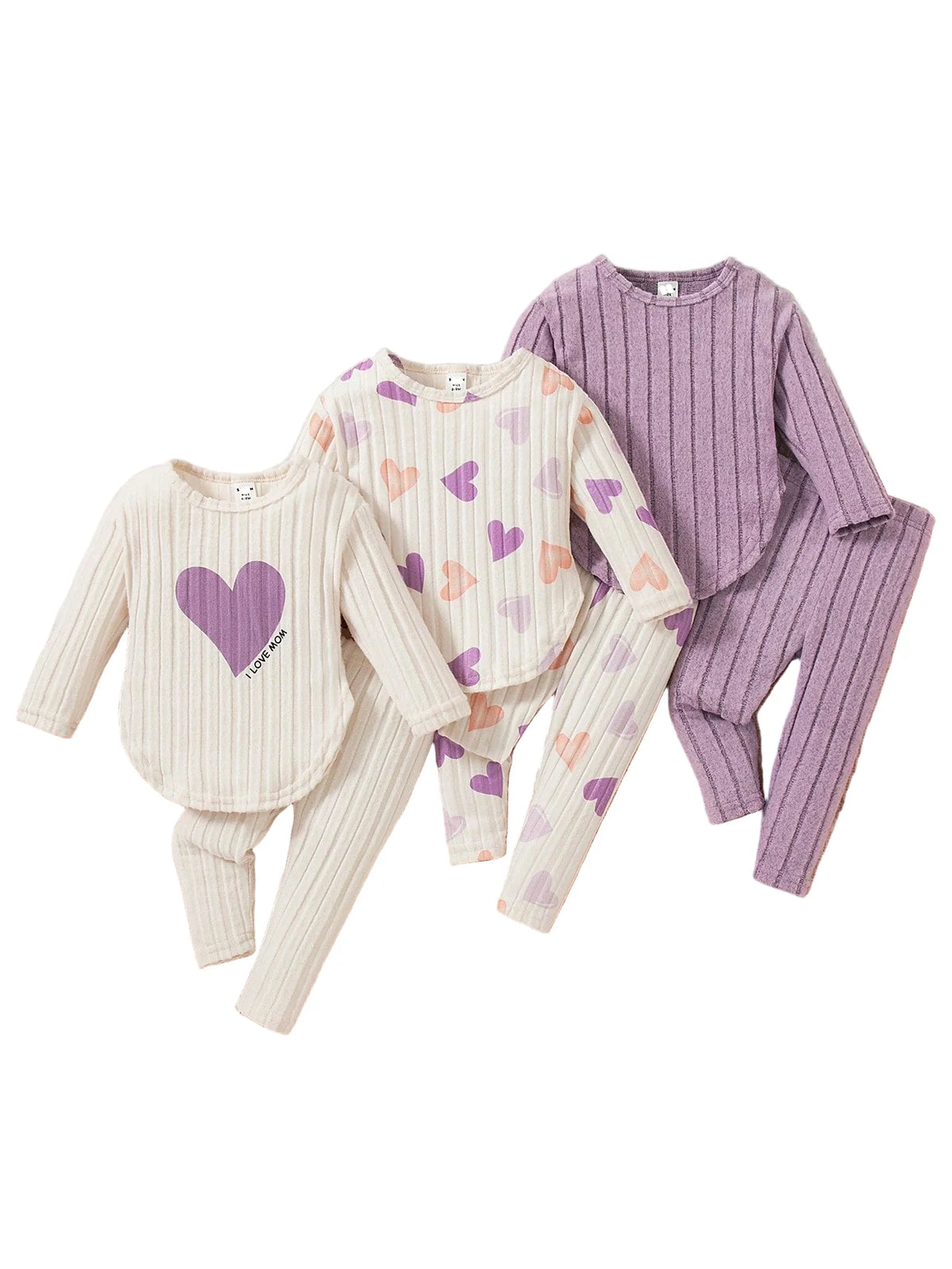 Kit com 3 Peças pijaminha longo para Menina