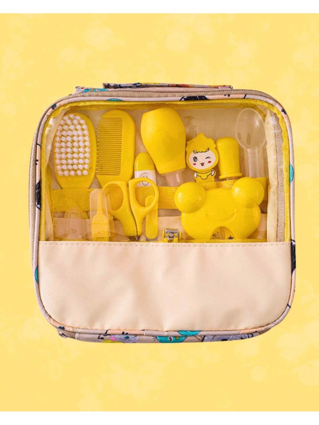 Kit Completo de Cuidados e Higiene para Bebê com 13 Peças com Bolsa Organizadora