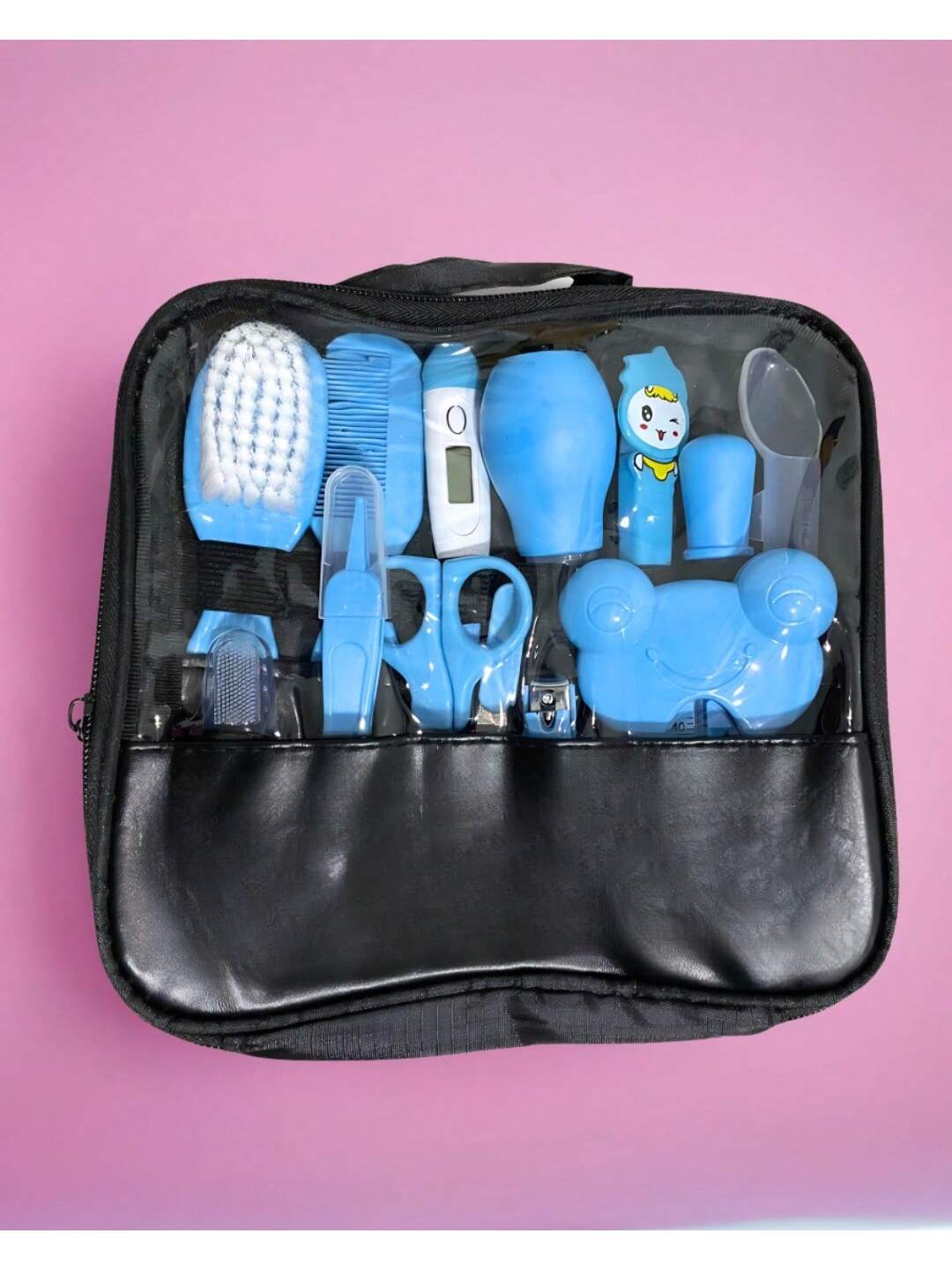 Kit Completo de Cuidados e Higiene para Bebê com 13 Peças com Bolsa Organizadora