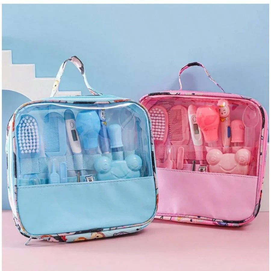 Kit Completo de Cuidados e Higiene para Bebê com 13 Peças com Bolsa Organizadora