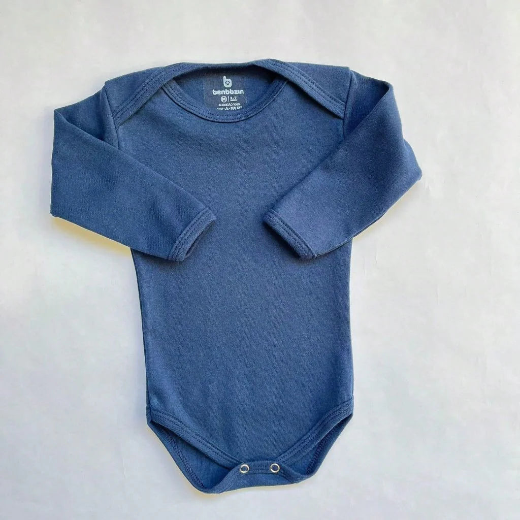 Kit Body Manga Longa Liso 5 Peças Menino 100% Algodão.