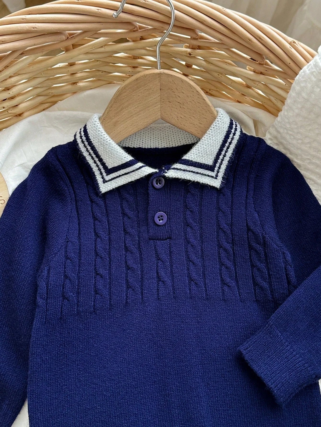 Saida de maternidade Tricot Azul Royal