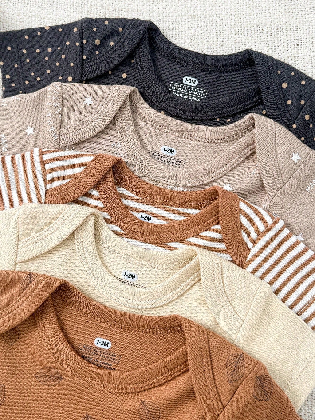 Kit body bebê 5 peças Toy Boy multicor