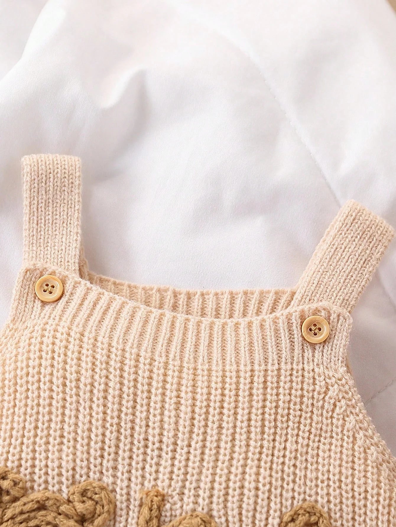 Romper em tricot Bege