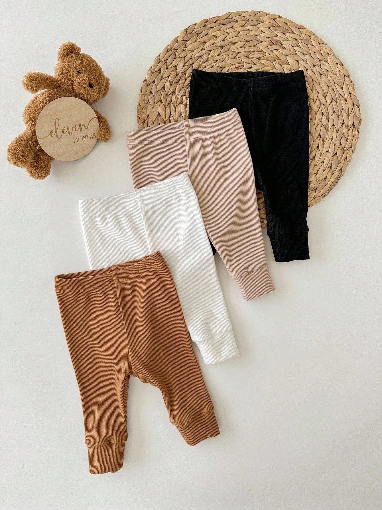 Kit Com 4 Calças Tricotado Em Ribana Unissex