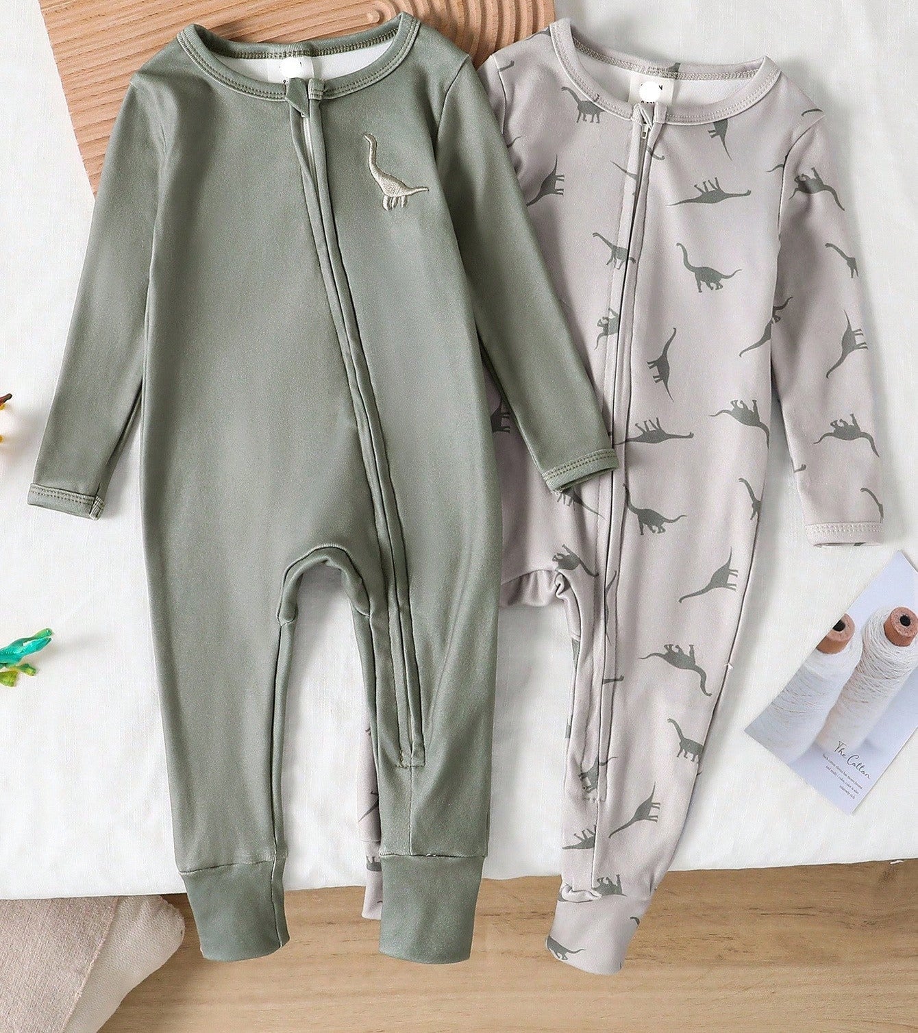 Kit Macacão com Zíper para Bebê com 2 unidades - Dino