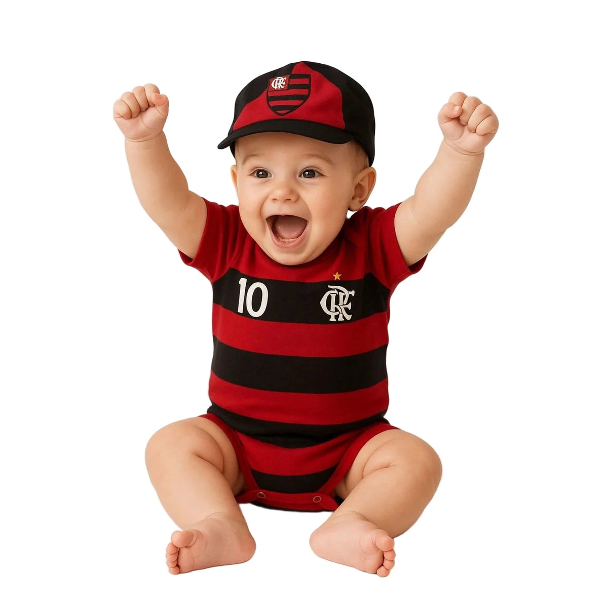 Kit Body Bebê + Boina Flamengo