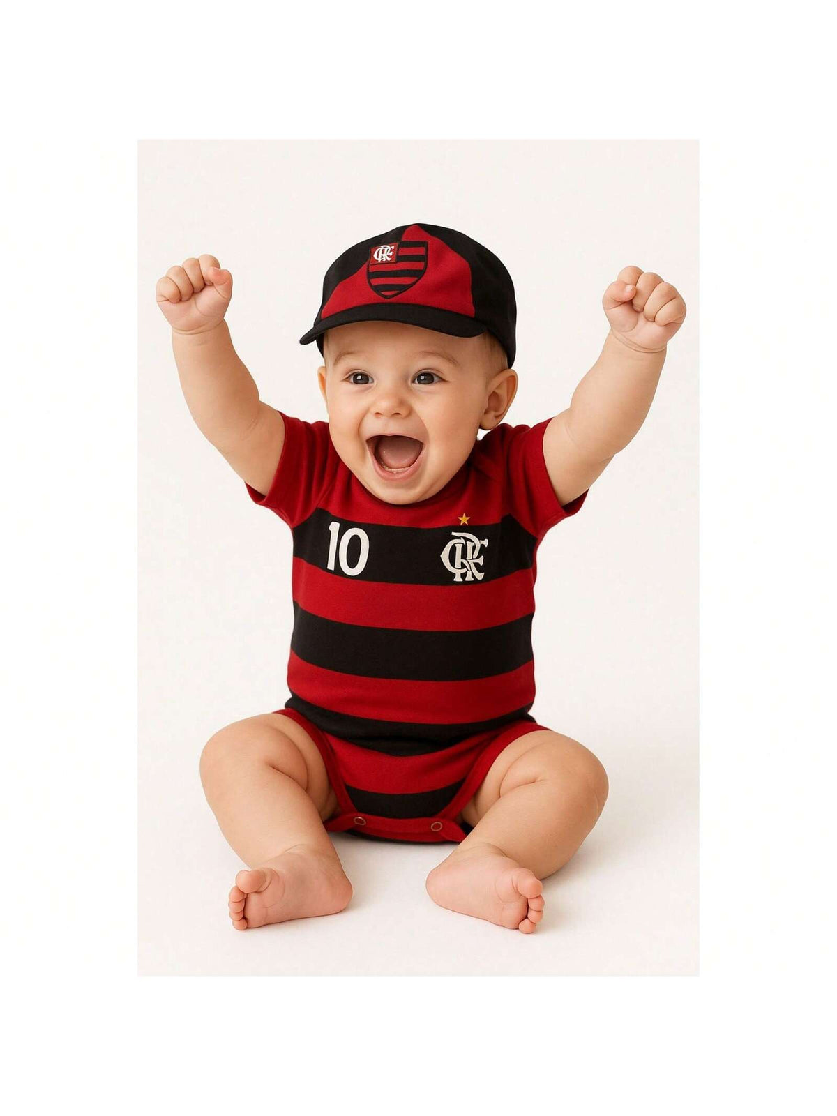 Kit Body Bebê + Boina Flamengo