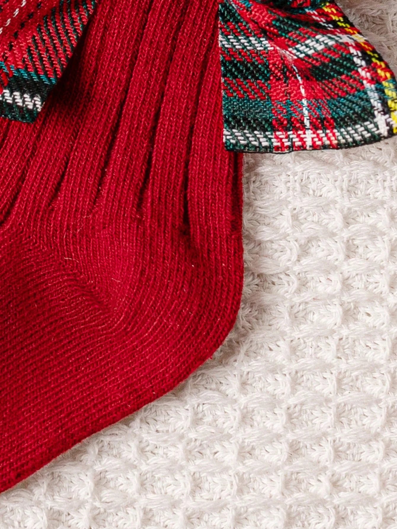 Meia para bebê Natal Laço com poá