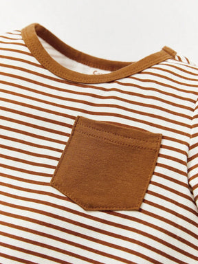 Macacão Listrado Com Bolso