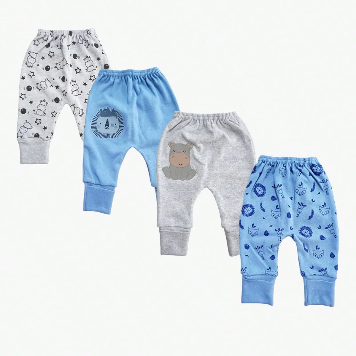 Kit com 4 Calças Em Ribana com Pé Reversível