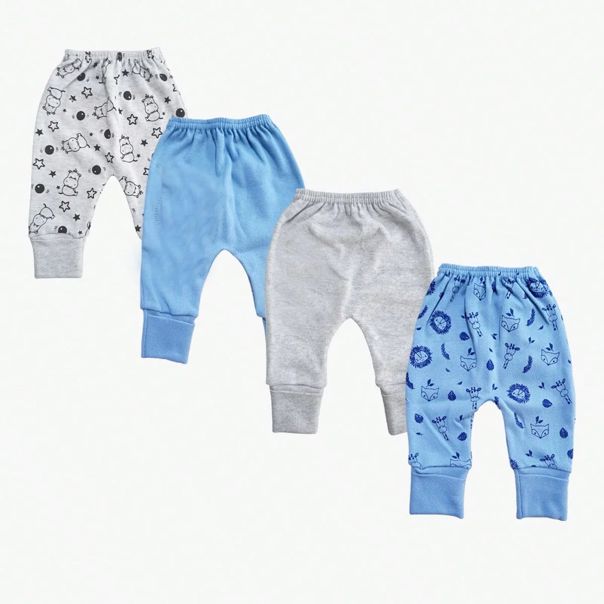 Kit com 4 Calças Em Ribana com Pé Reversível