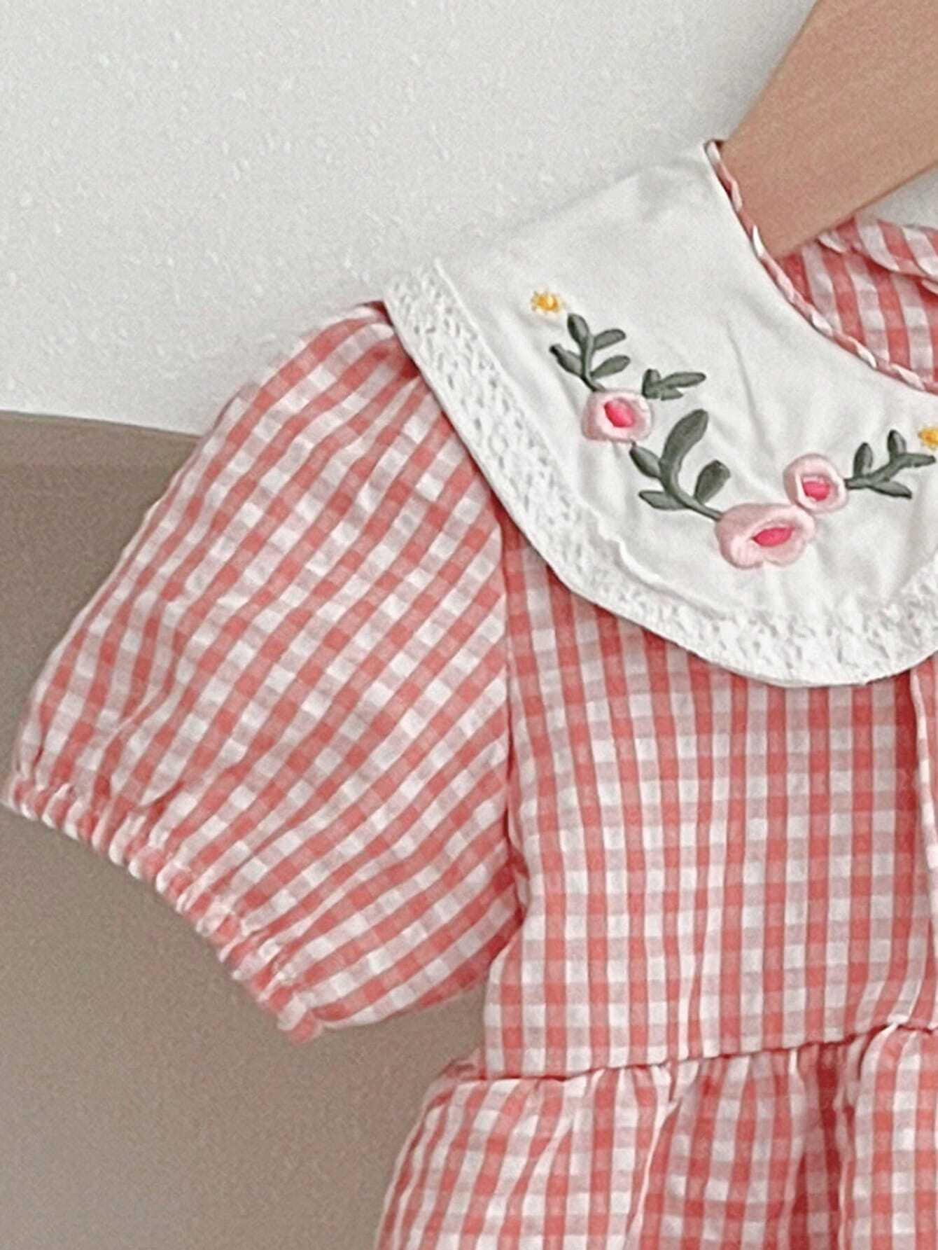 Body para Bebê Menina Rosa bordado Lavanda