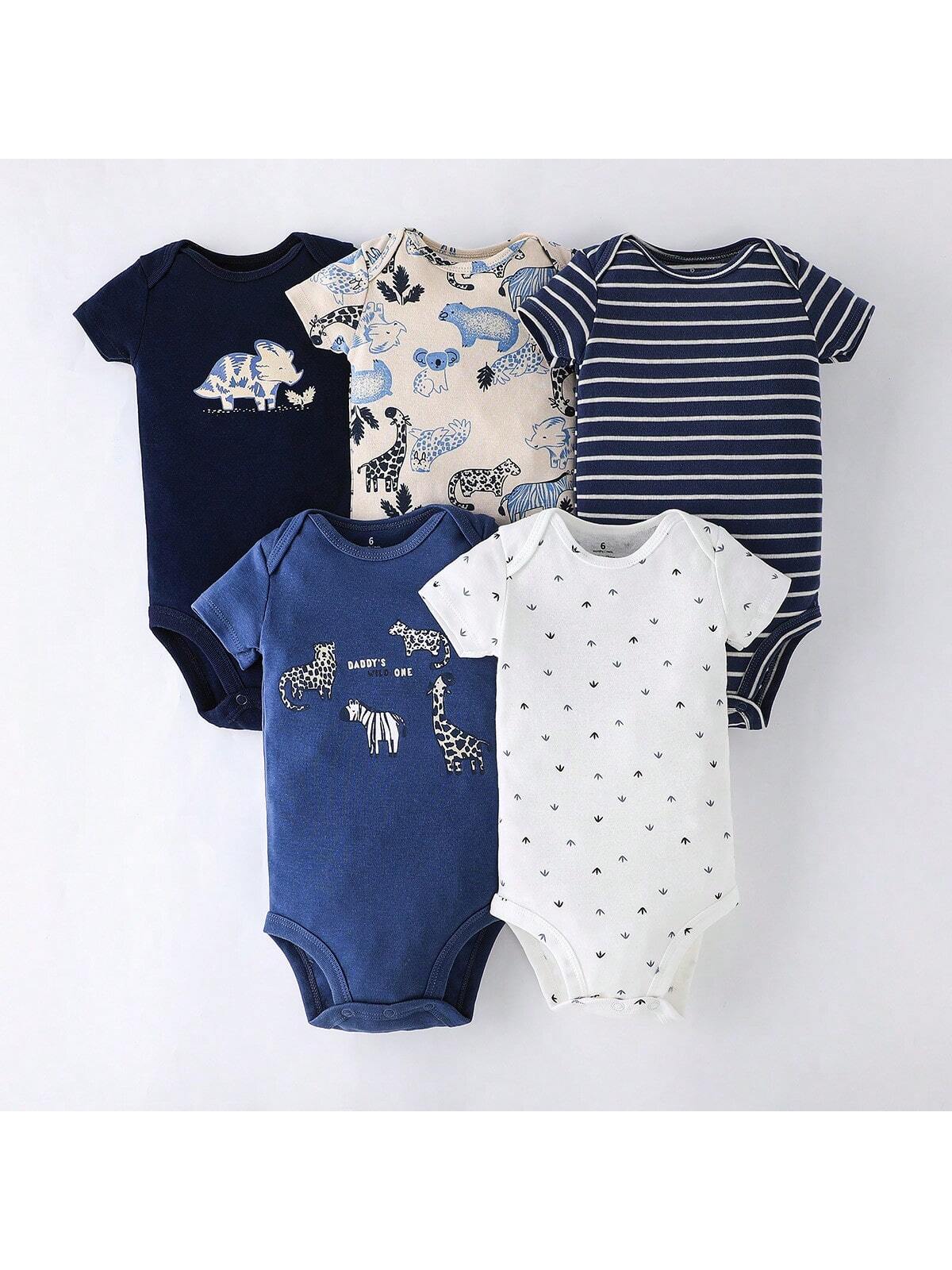 Kit body bebê 5 peças ZOO multicor