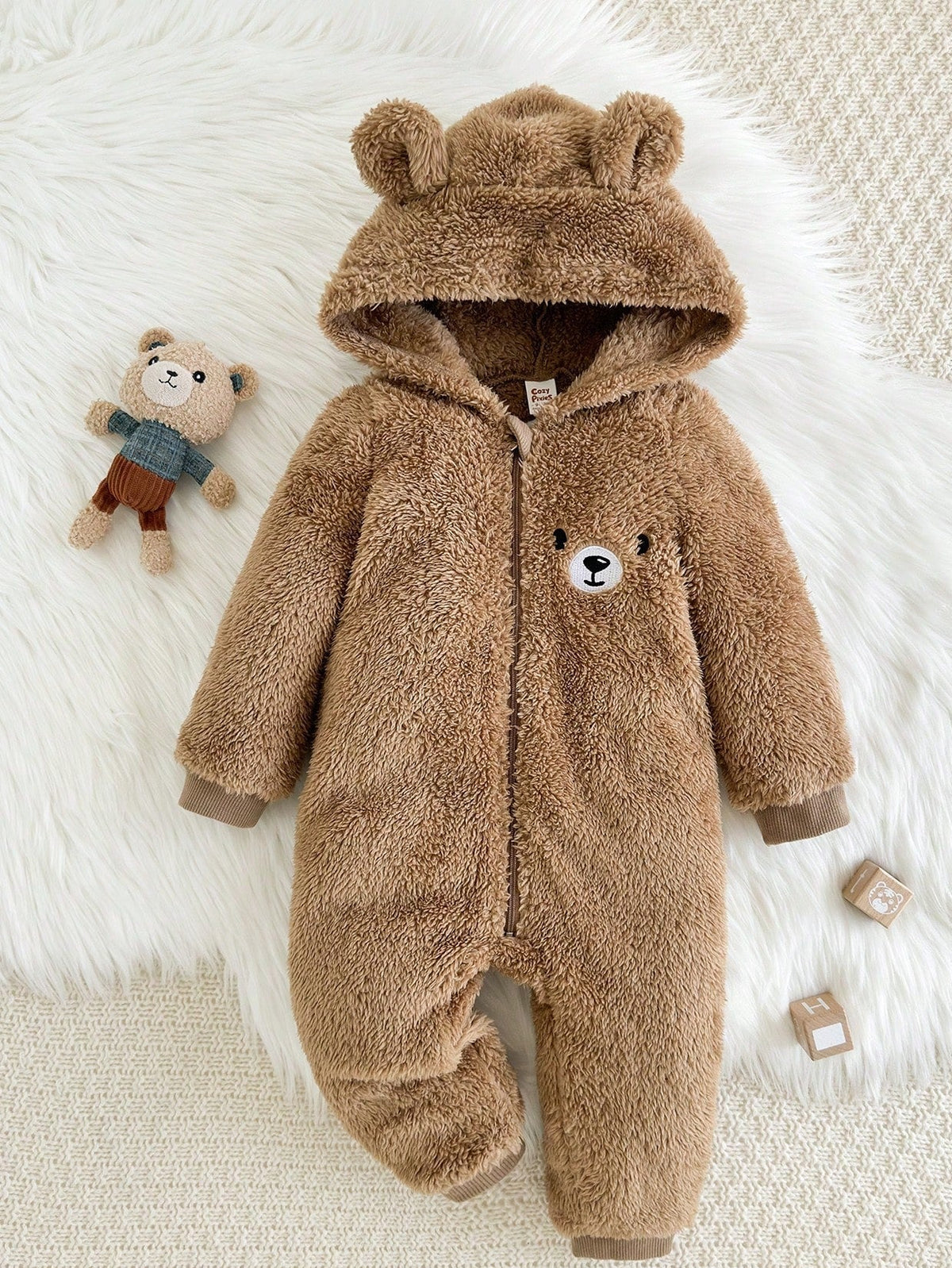 Macacão com Capuz de Orelha & Forro Flanelado