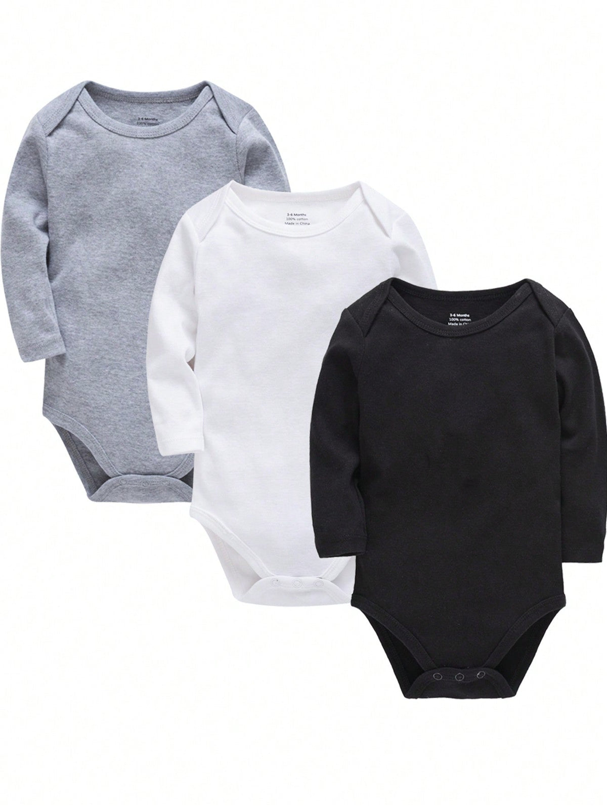 Conjunto 3 Peças Body Manga Longa Liso Unisex