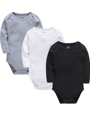 Conjunto 3 Peças Body Manga Longa Liso Unisex