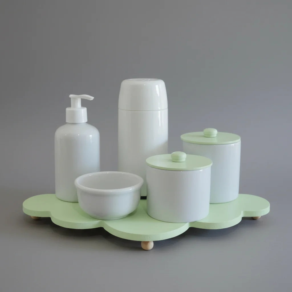 Kit Higiene Bebê Porcelana Maternidade Unissex Completo COLORIDO