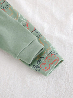 Kit com 2 Macacões de Zíper Algodão Dinossauros