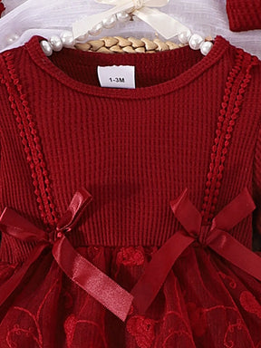 Conjunto Elegante  Romper Manga Longa + Faixa para Cabeça + Meias