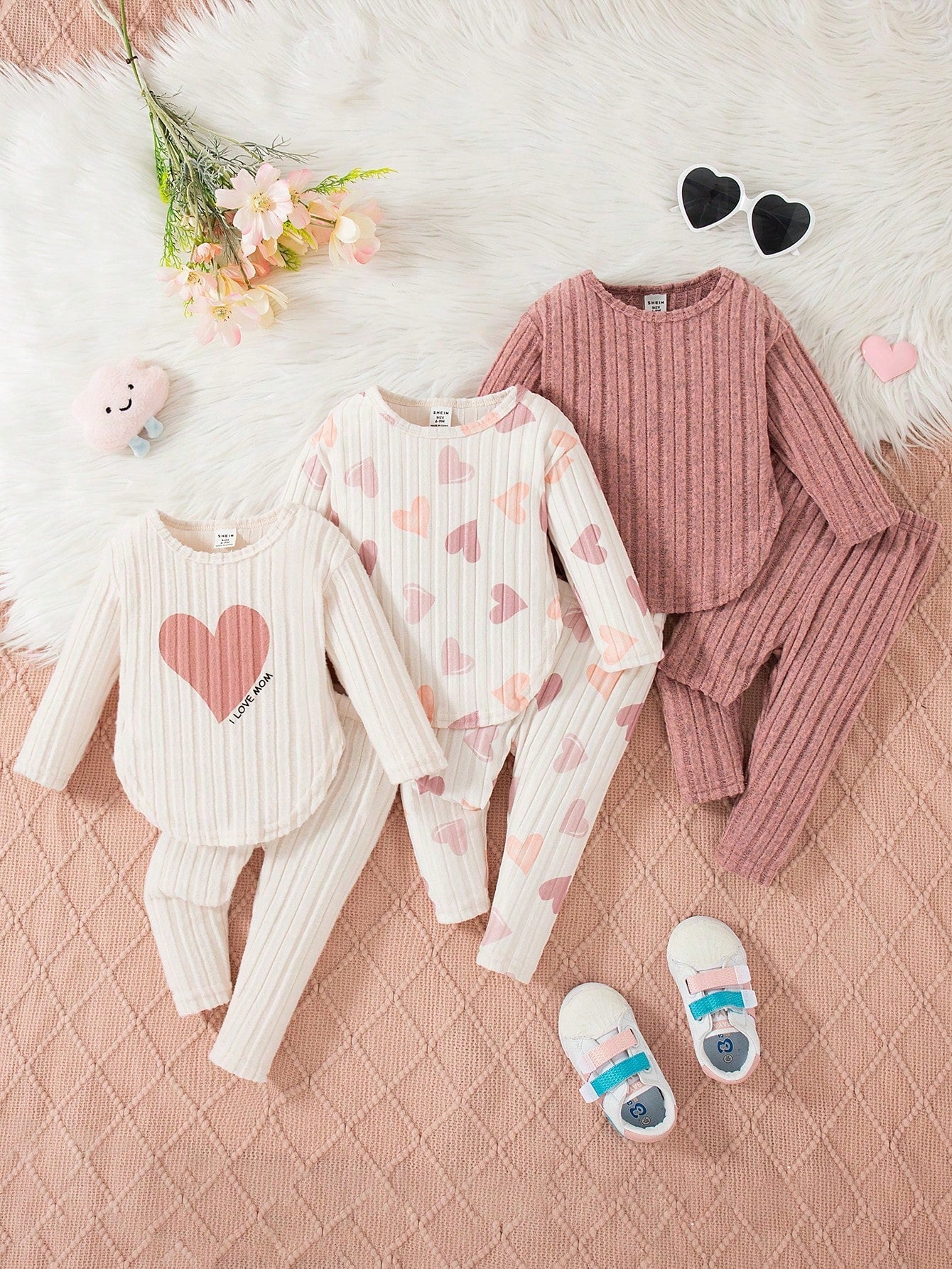 Kit com 3 Peças pijaminha longo para Menina