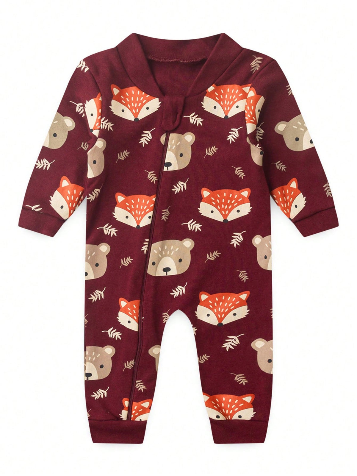 Macacão para bebê zíper algodão Raposinha.