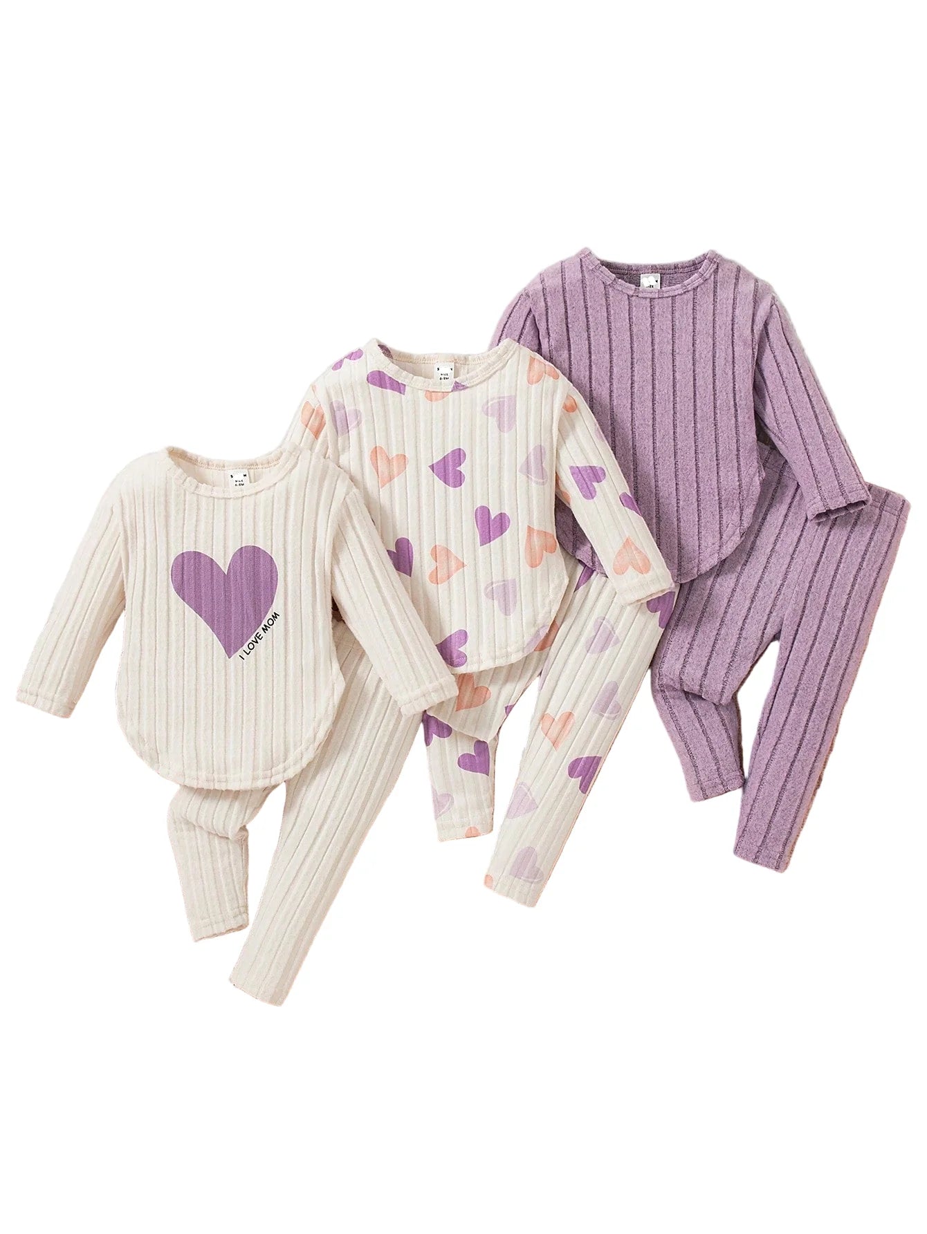 Kit com 3 Peças pijaminha longo para Menina