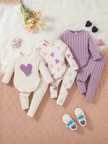 Kit com 3 Peças pijaminha longo para Menina