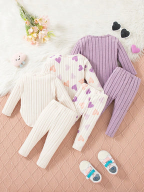 Kit com 3 Peças pijaminha longo para Menina