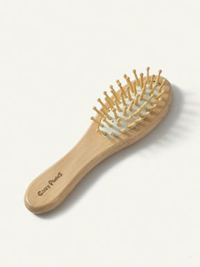 Kit Bebê Para Cabelo Bambu E Cerdas Naturais 3 Peças Marrom-claro