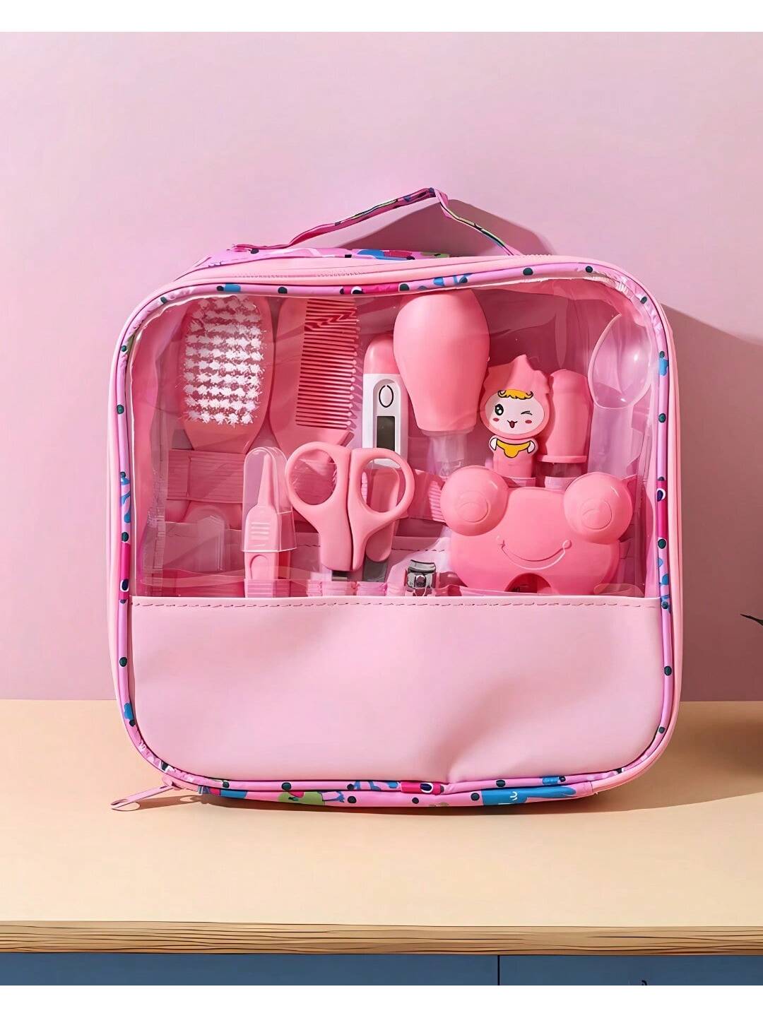 Kit Completo de Cuidados e Higiene para Bebê com 13 Peças com Bolsa Organizadora
