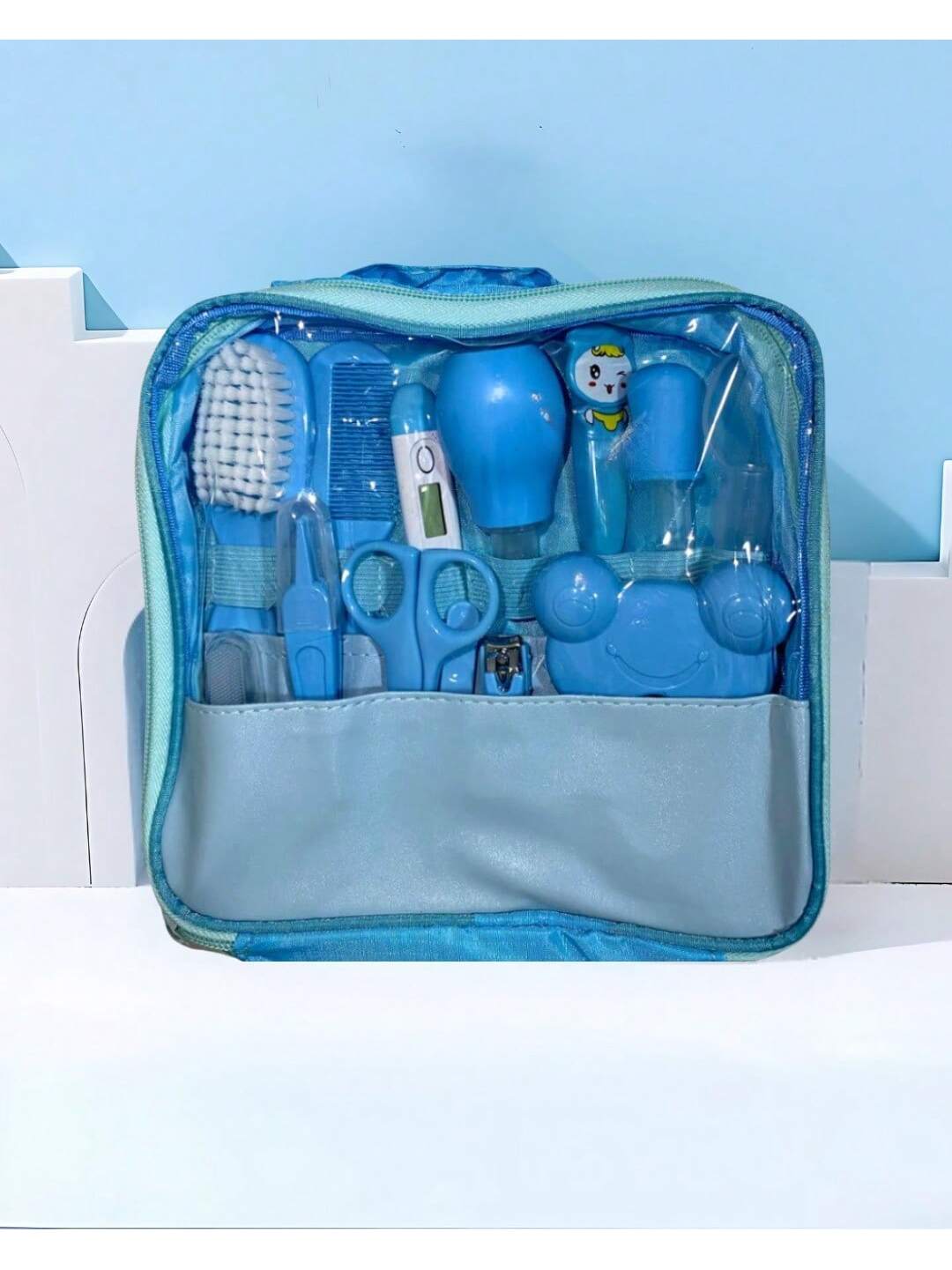 Kit Completo de Cuidados e Higiene para Bebê com 13 Peças com Bolsa Organizadora