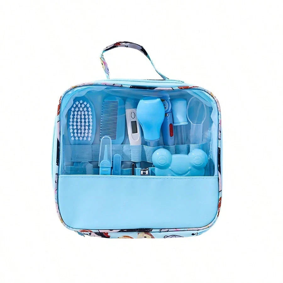 Kit Completo de Cuidados e Higiene para Bebê com 13 Peças com Bolsa Organizadora
