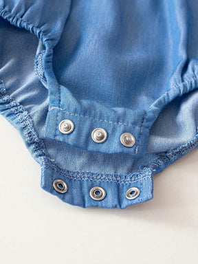 Conjunto 2 peças Body Com Manga De Renda e Chapeu