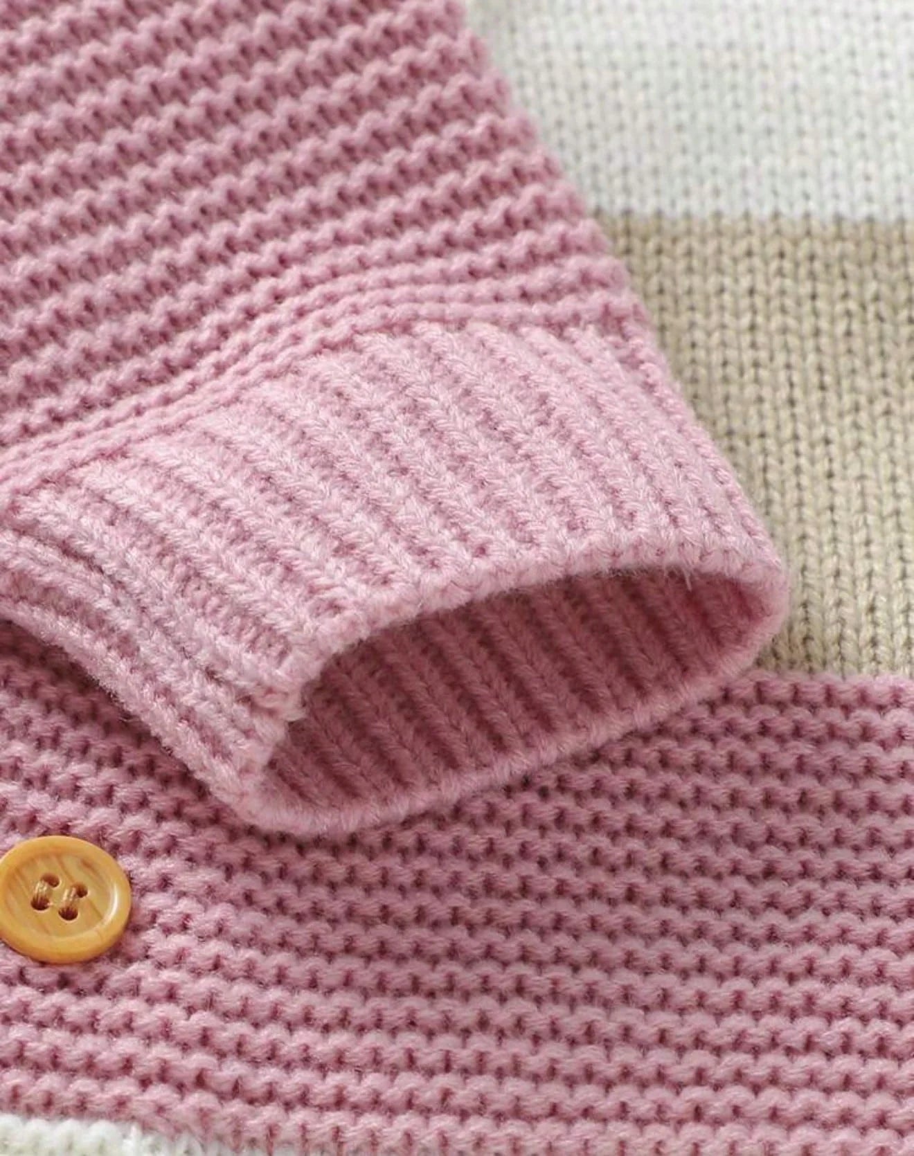 Macacao Longo Listrado Bebe Menina Plush Algodão