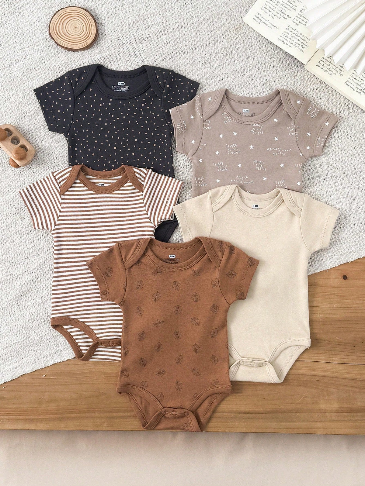 Kit body bebê 5 peças Toy Boy multicor