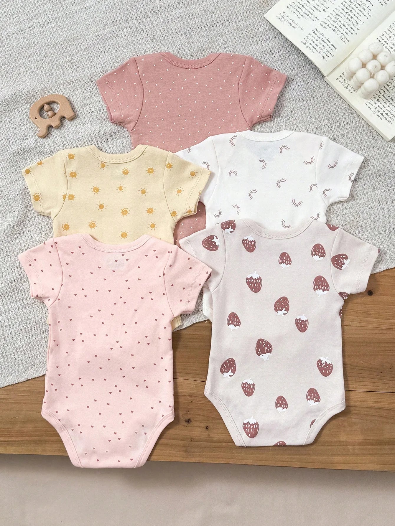 Kit body bebê 5 peças Princesa multicor