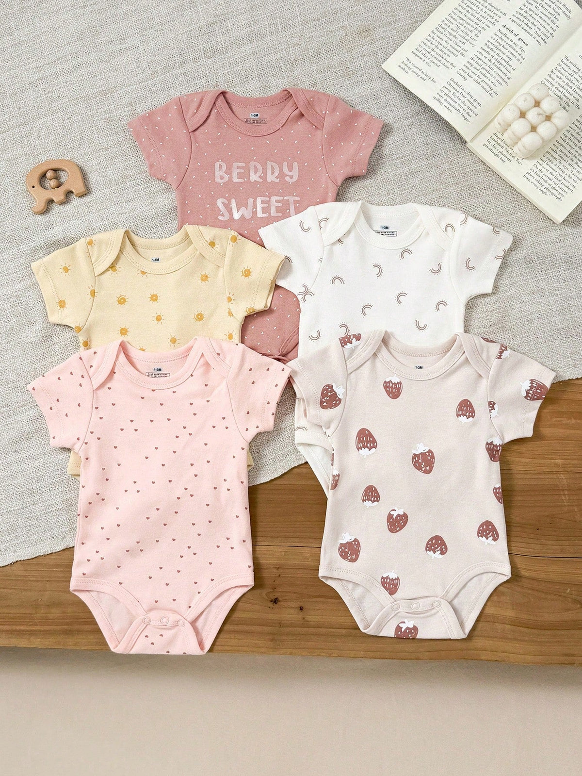 Kit body bebê 5 peças Princesa multicor