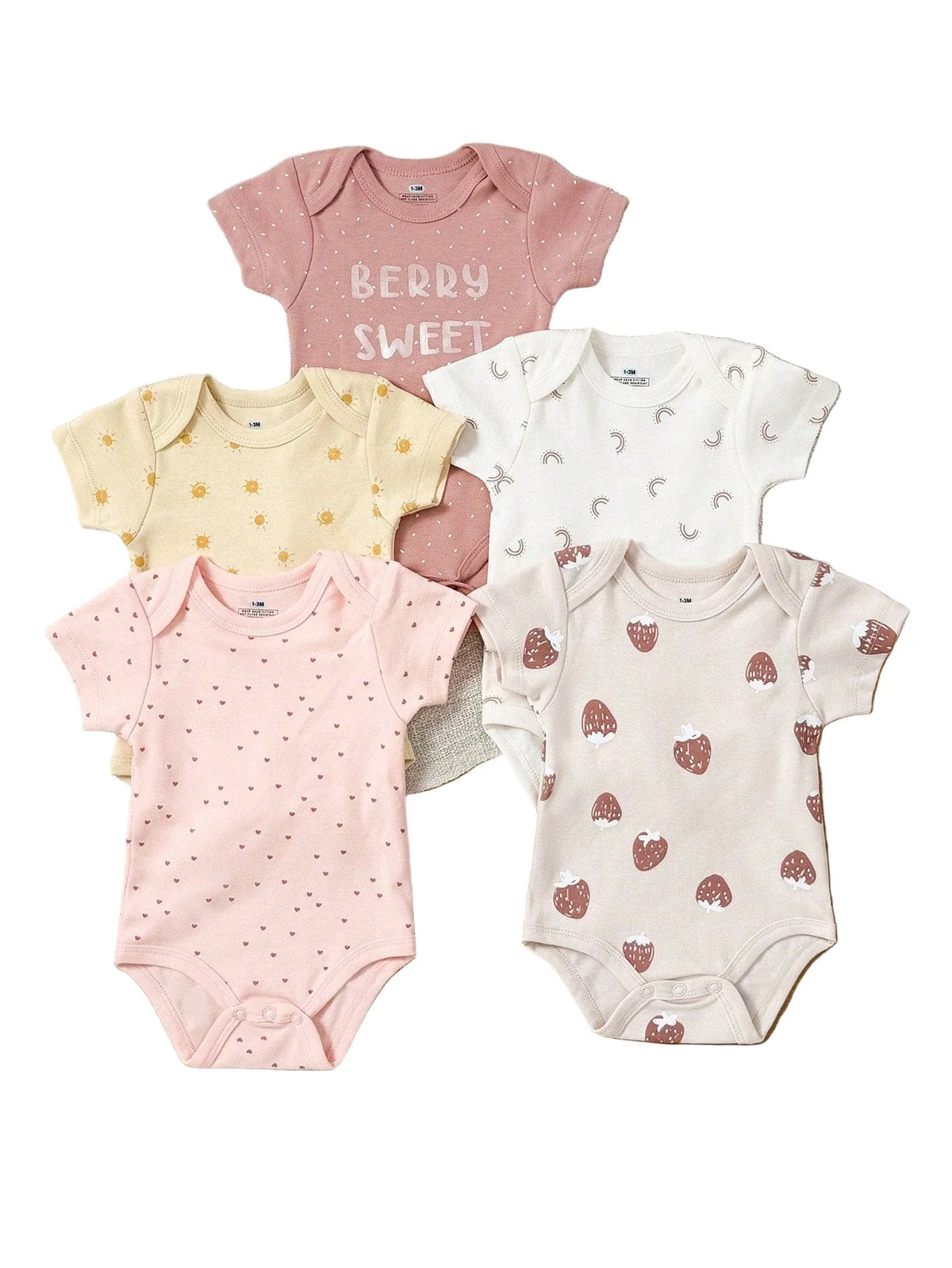 Kit body bebê 5 peças Princesa multicor