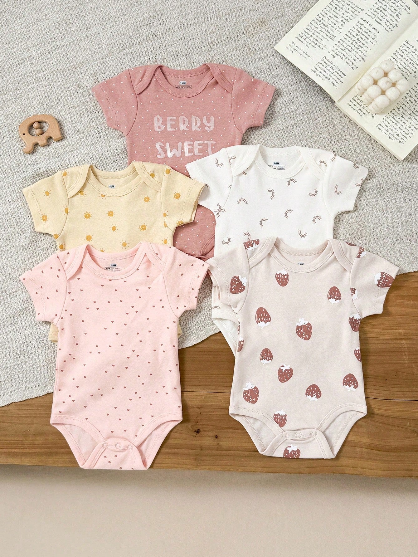 Kit body bebê 5 peças Princesa multicor