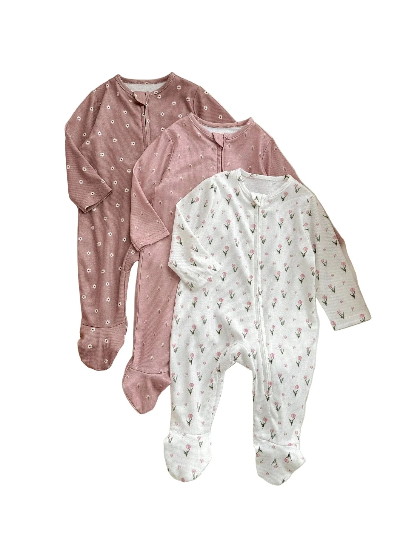 Kit com 3 Macacões de Zíper